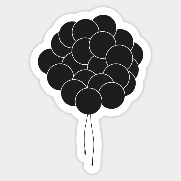 Black Balloons Sticker by Blikk